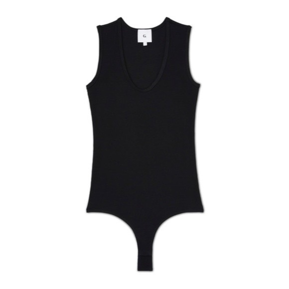 G. Label by Goop Amanda Rib Knit Bodysuit in Black - Picture 6 of 11